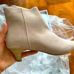 Anthropologie kitten heel suede booties